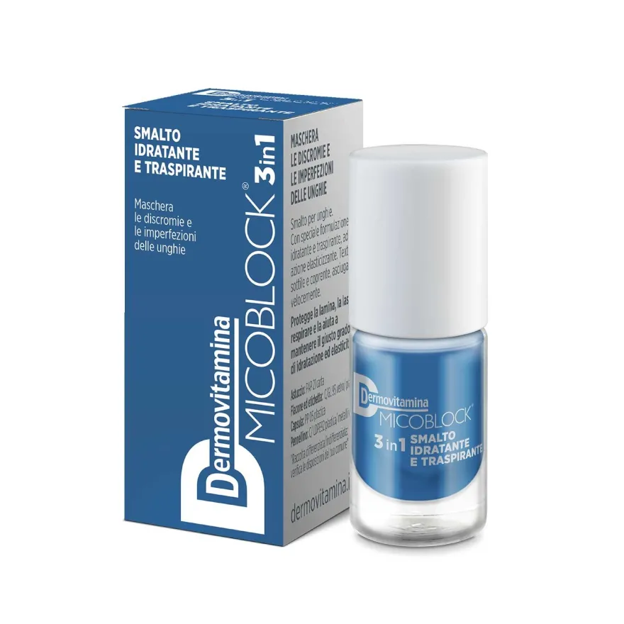Dermovitamina Micoblock 3 In 1 Smalto Idratante E Traspirante Blu 5ml