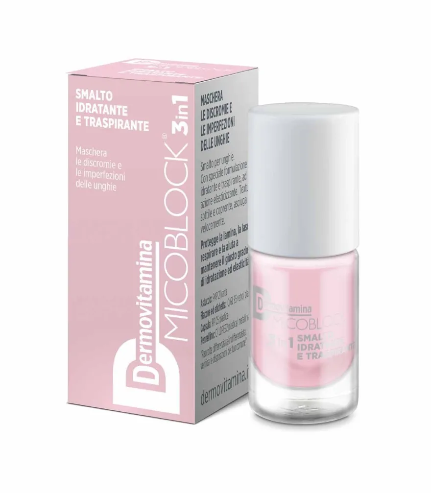 Dermovitamina Micoblock 3 In 1 Smalto Idratante E Traspirante Rosa Chiaro 5ml