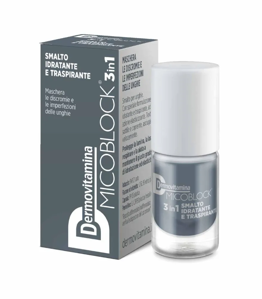 Dermovitamina Micoblock 3 In 1 Smalto Idratante E Traspirante Grigio 5ml