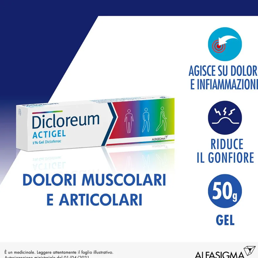 Dicloreum Actigel Gel 1% 50g