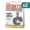 Digestivo Antonetto Acidità Riflusso Limone 2 confezioni da 40 Compresse Masticabili