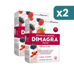Dimagra Protein Integratore Massa Muscolare 10 Buste Gusto Red Fruit 2 confezioni