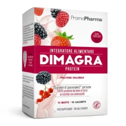 Dimagra Protein Integratore Massa Muscolare 10 Buste Gusto Red Fruit