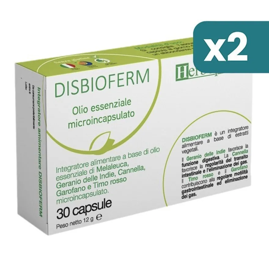 Disbioferm Integratore Funzione Digestiva 2 confezioni da 30 Capsule