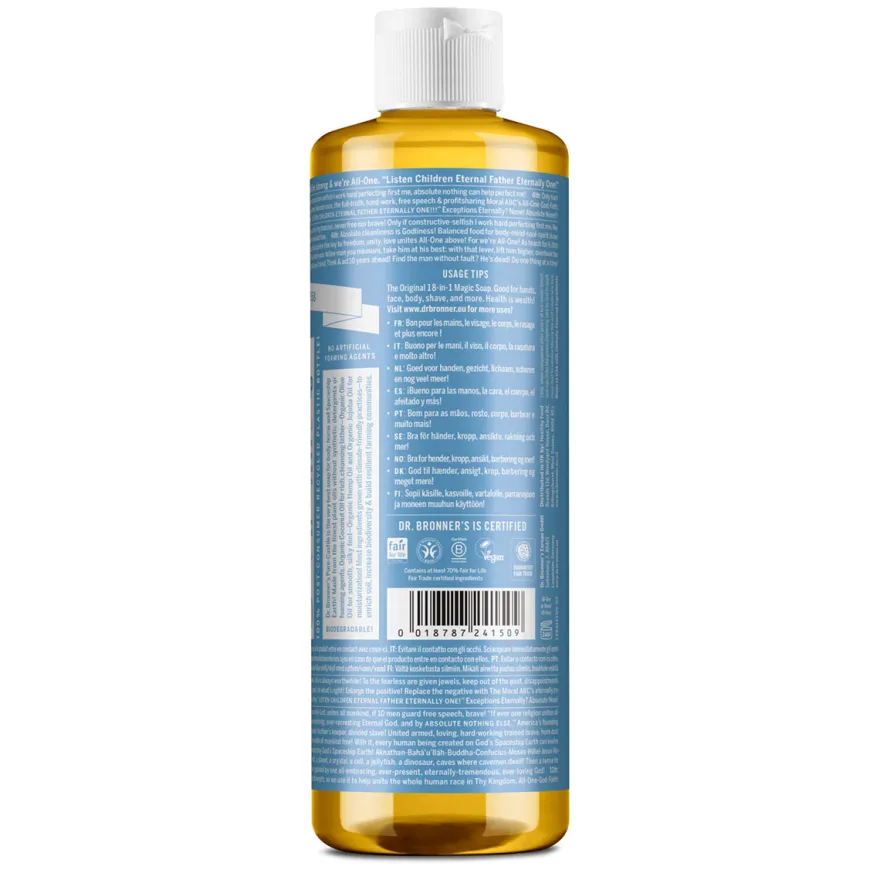 Dr. Bronner's 18 In 1 Liquid Soap Unscented 475ml