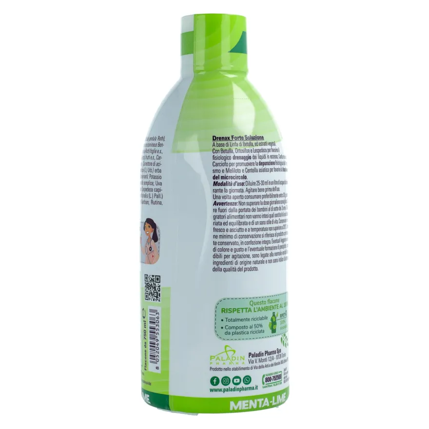 Drenax Forte Plus Integratore Drenante Depurativo Gusto Menta E Lime 750ml