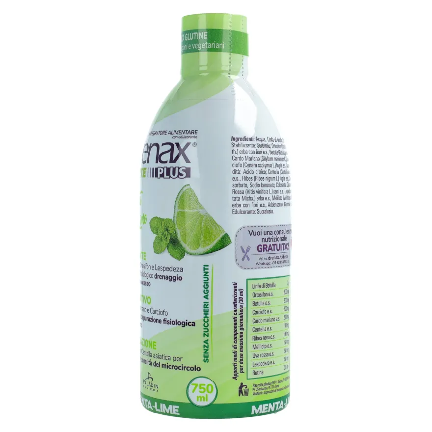 Drenax Forte Plus Integratore Drenante Depurativo Gusto Menta E Lime 750ml