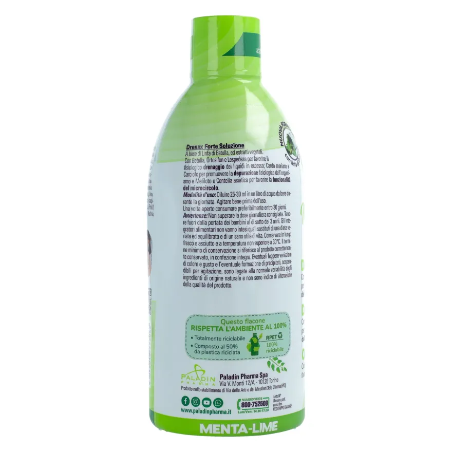Drenax Forte Plus Integratore Drenante Depurativo Gusto Menta E Lime 750ml