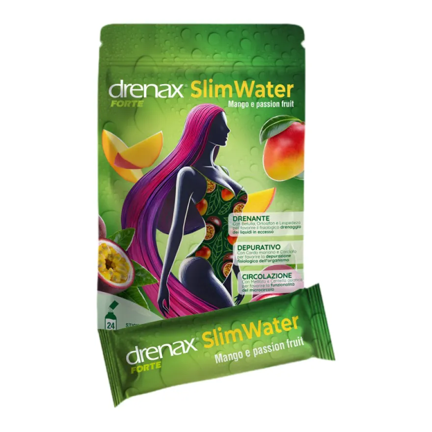 Drenax Forte Slim Water Mango E Passion Fruit Integratore Drenante 24 Bustine