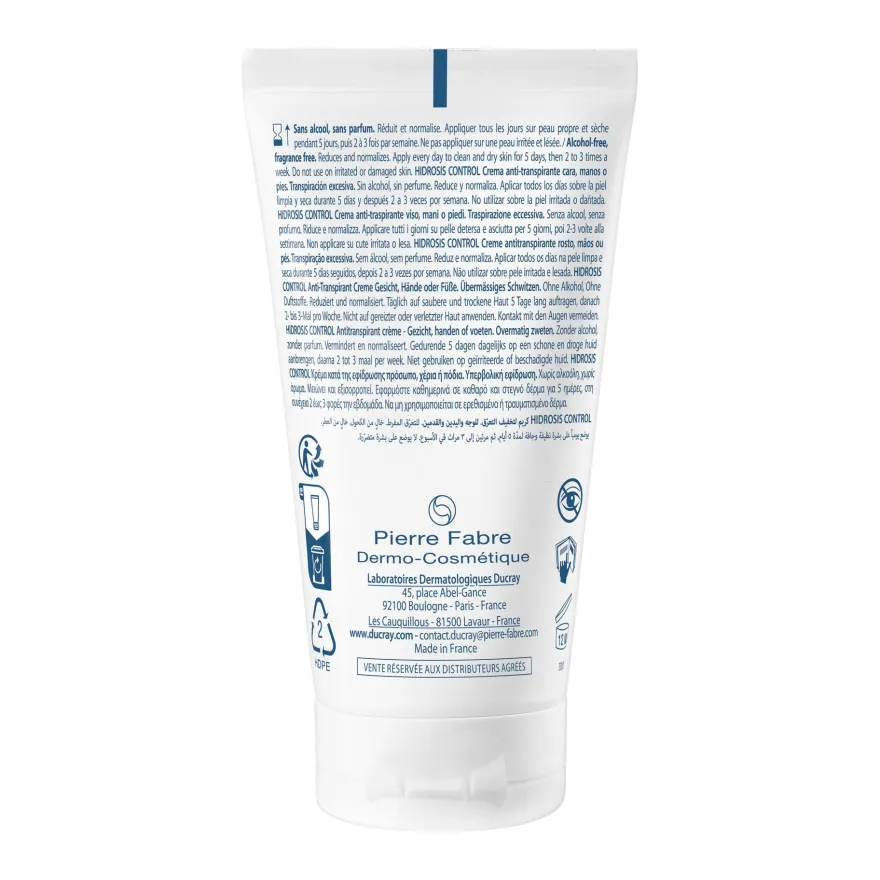 Ducray Hidrosis Control Crema Viso Mani E Piedi Riduce L'eccessiva Sudorazione 50ml