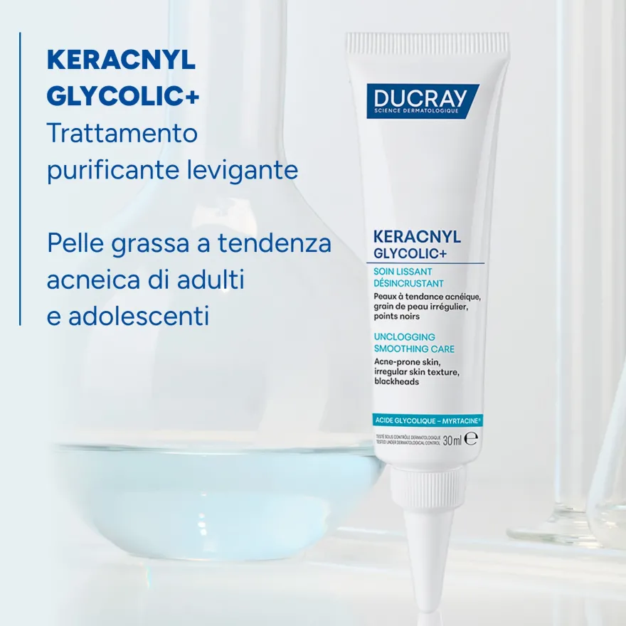 Ducray Keracnyl Glycolic+ Trattamento Purificante Levigante 30ml