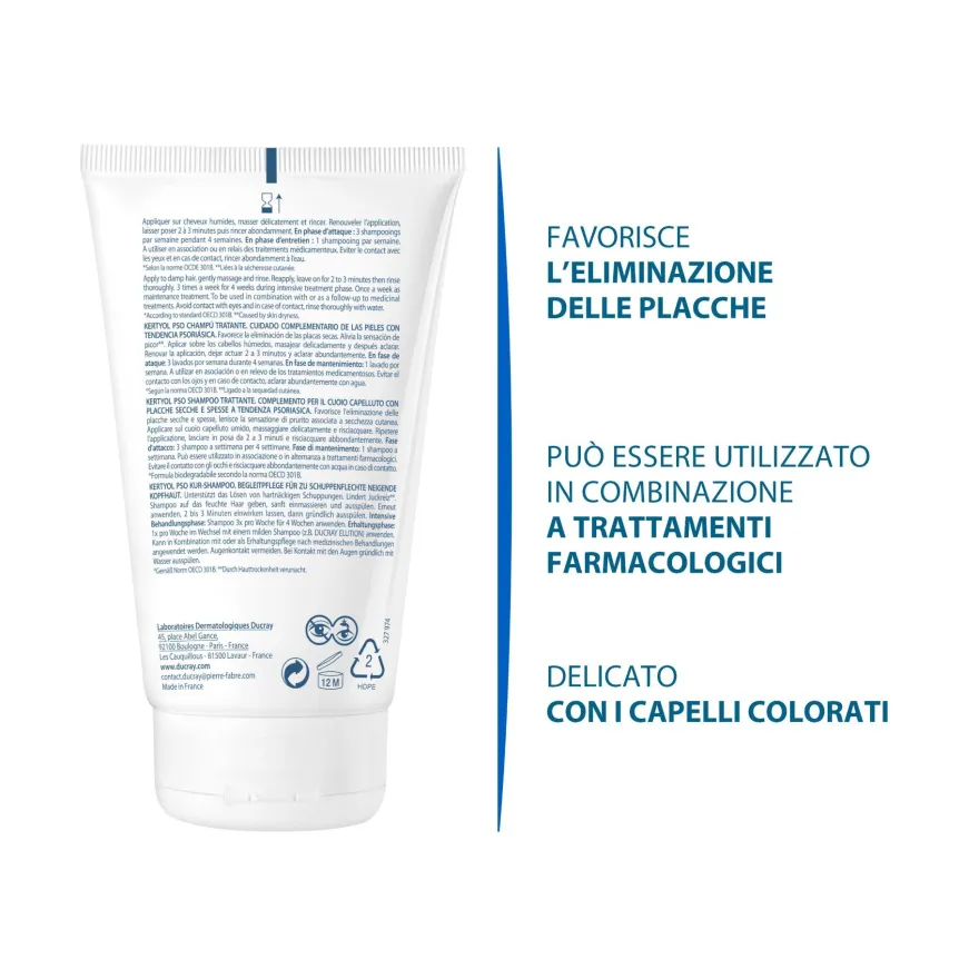 Ducray Kertyol P.s.o. shampoo contro la psoriasi bipacco 2x125ml