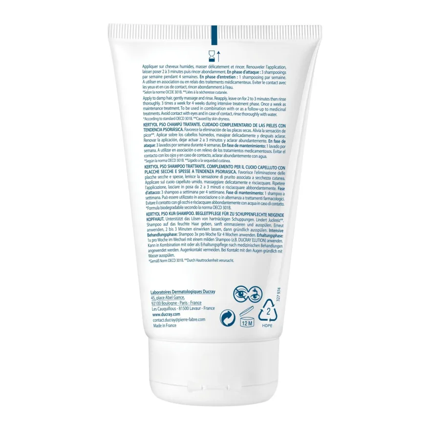 Ducray Kertyol P.s.o. shampoo contro la psoriasi bipacco 2x125ml