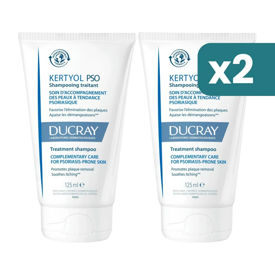 Ducray Kertyol P.s.o. shampoo contro la psoriasi bipacco 2x125ml
