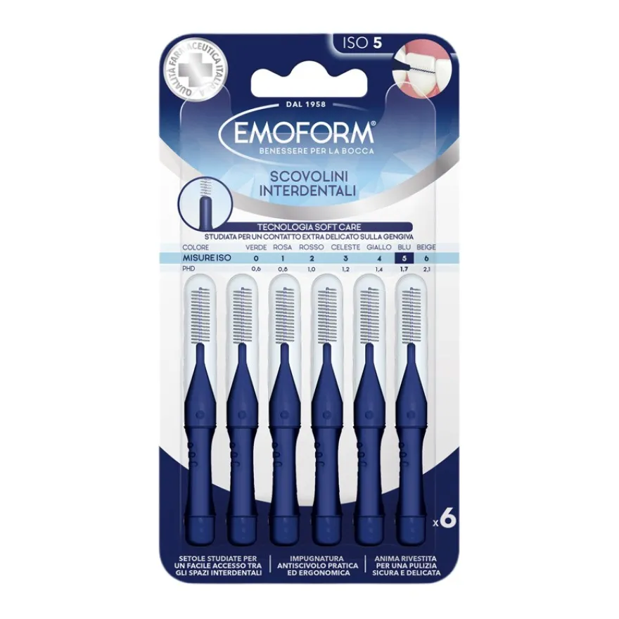 Emoform Scovolini Interdentali Blu Misura Iso 5 6 Pezzi