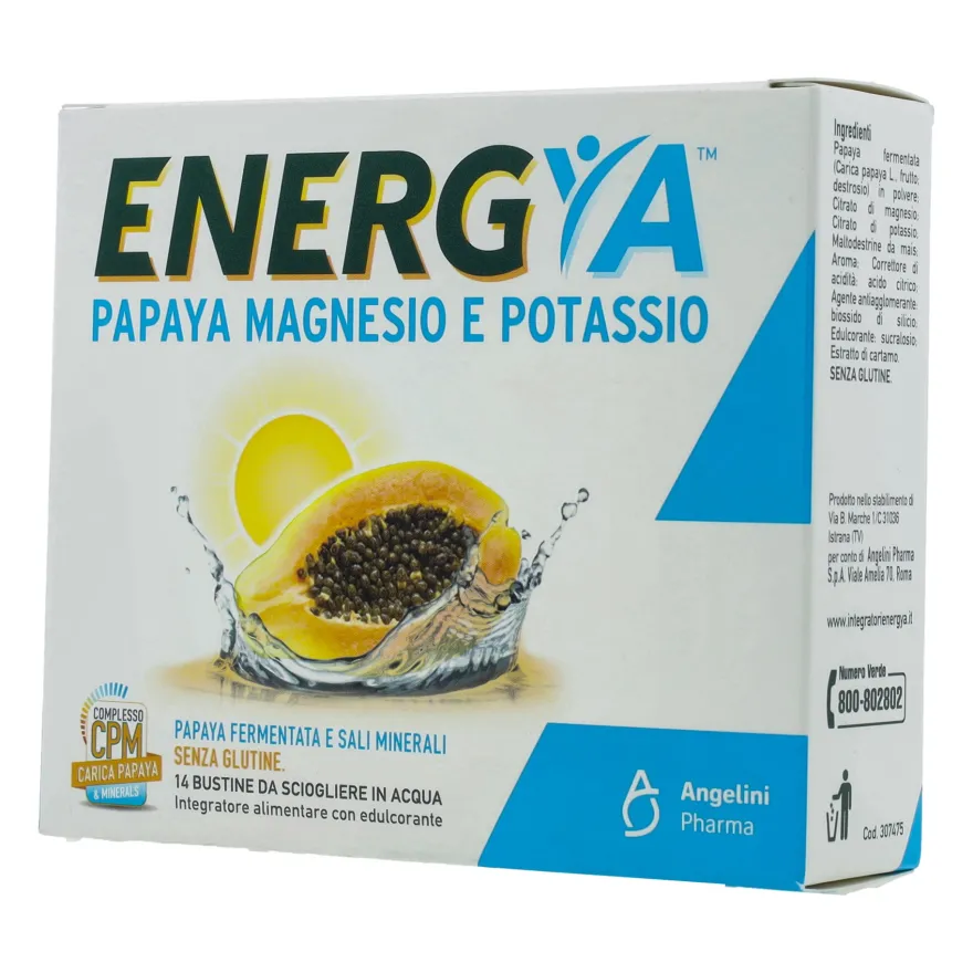 Energya Papaya Fermentata Magnesio E Potassio Integratore Alimentare 14 Bustine