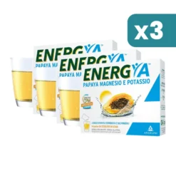 Energya Papaya Fermentata Magnesio E Potassio Integratore Alimentare 3 confezioni da 14 Bustine