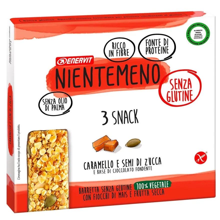 Enervit Nientemeno Snack Barretta Proteica Caramello E Semi Di Zucca 3x23g