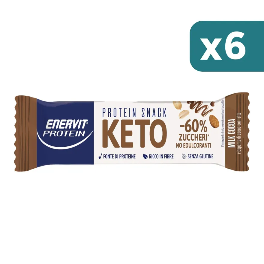 Enervit Protein Snack Keto Barretta Proteica Gusto Latte E Cacao 6 confezioni da 35g
