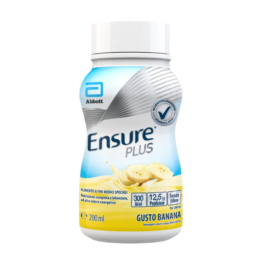 Ensure Plus Banana Supplemento Nutrizionale Ipercalorico Con Proteine E Privo Di Fibre 4x200ml