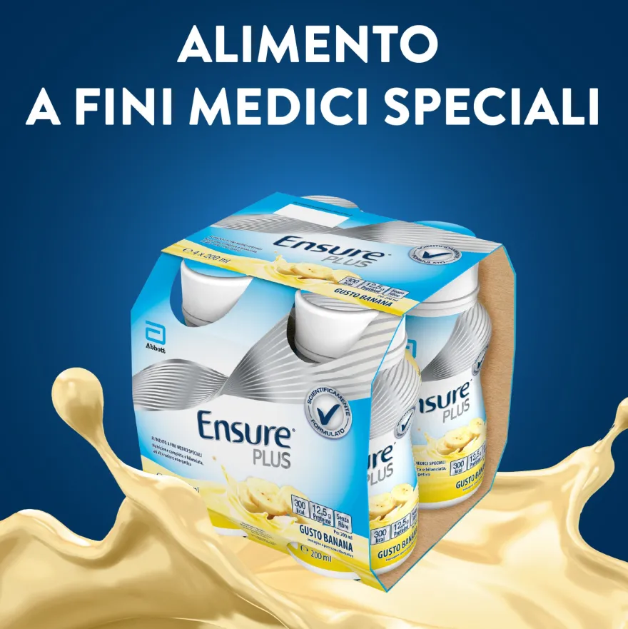 Ensure Plus Banana Supplemento Nutrizionale Ipercalorico Con Proteine E Privo Di Fibre 4x200ml