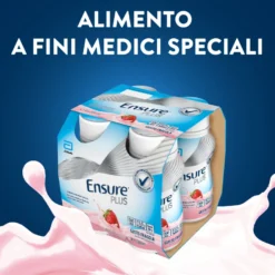 Ensure Plus Fragola Supplemento Nutrizionale Ipercalorico Con Proteine E Privo Di Fibre 4x200ml