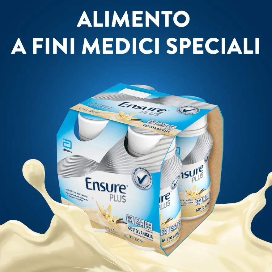 Ensure Plus Vaniglia Supplemento Nutrizionale Ipercalorico Con Proteine E Privo Di Fibre 4x200ml