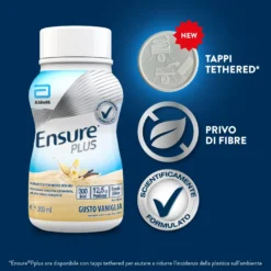 Ensure Plus Vaniglia Supplemento Nutrizionale Ipercalorico Con Proteine E Privo Di Fibre 4x200ml