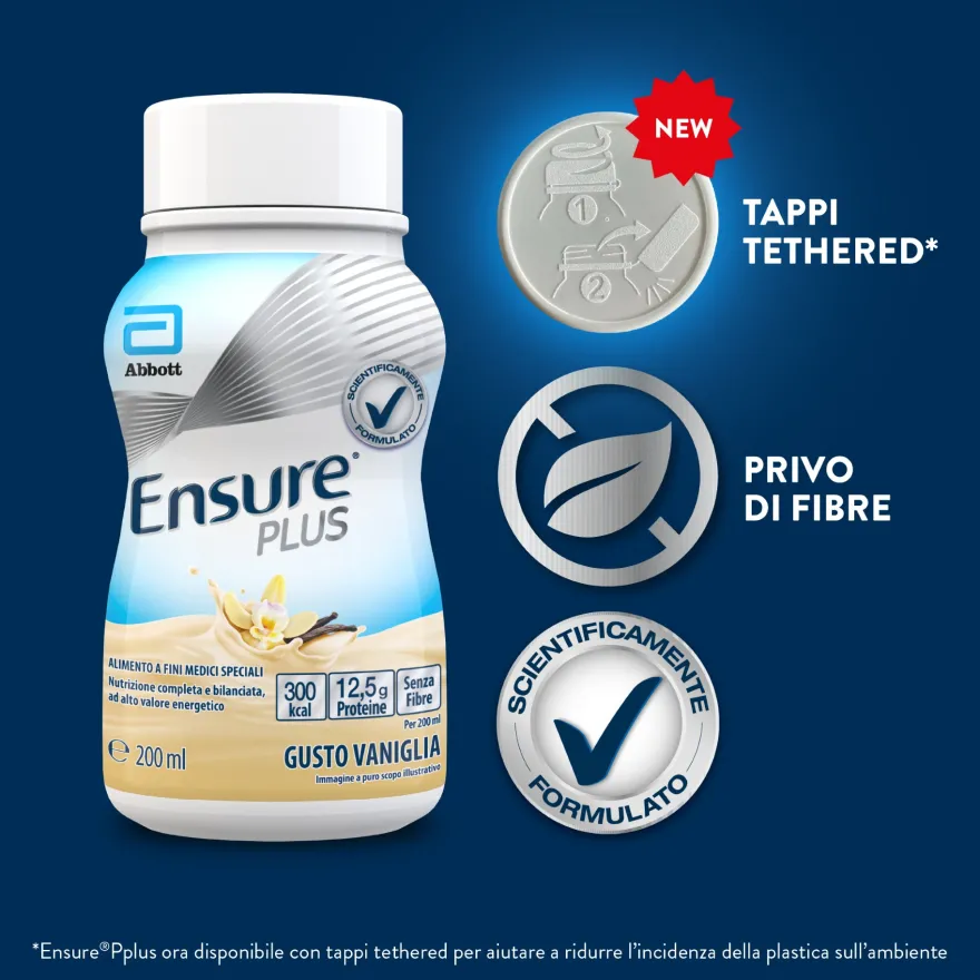 Ensure Plus Vaniglia Supplemento Nutrizionale Ipercalorico Con Proteine E Privo Di Fibre 4x200ml