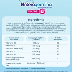 Enterogermina Viaggi Regolarit&agrave; Intestinale Probiotici Vitamina A, B12, B6, B9 E Vitamina D 3 confezioni da 12 bustine