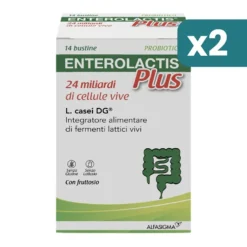 Enterolactis Plus Integratore Fermenti Lattici 2 confezioni da 14 Bustine