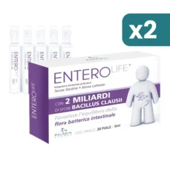 Enterolife 2 Miliardi Integratore Fermenti Lattici 2 confezioni da 20 Fiale Da 5ml