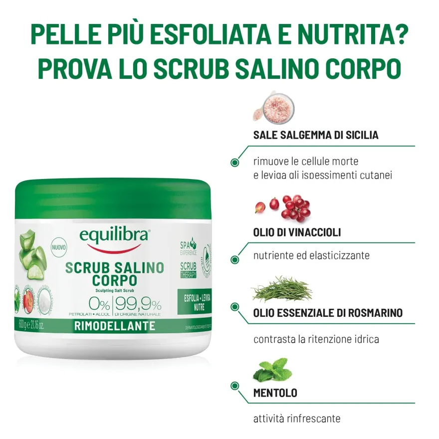 Equilibra Aloe Scrub Salino Corpo Rimodellante 600g
