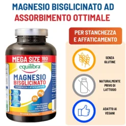 Equilibra Magnesio Bisglicinato Integratore Stanchezza E Affaticamento 180 Capsule