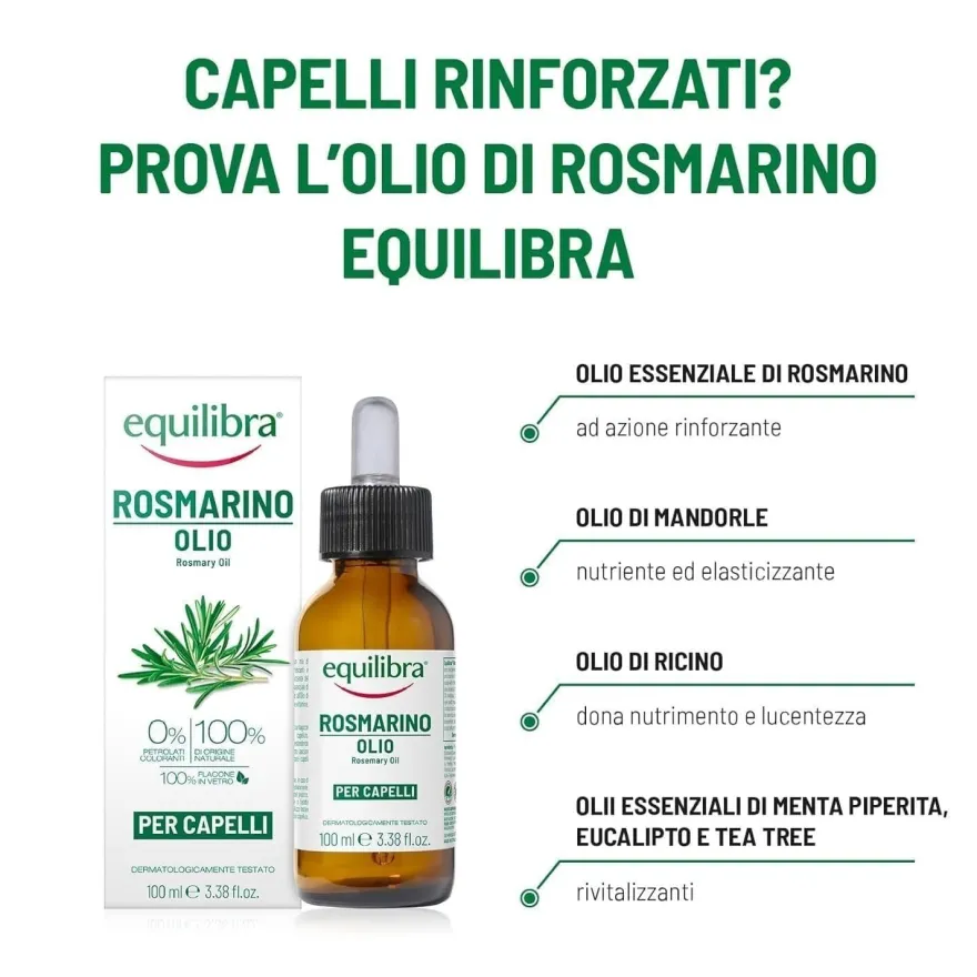 Equilibra Olio Rosmarino Capelli Rinforzante 100ml