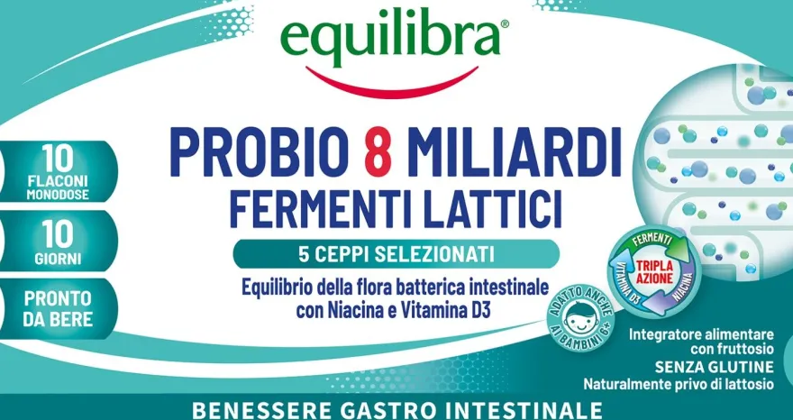 Equilibra Probio 8 Miliardi Integratore Fermenti Lattici 10 Flaconcini