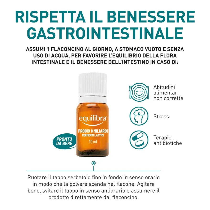 Equilibra Probio 8 Miliardi Integratore Fermenti Lattici 10 Flaconcini