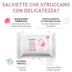 Equilibra Rosa Ialuronica Salviette Micellari Struccanti 25 Pezzi