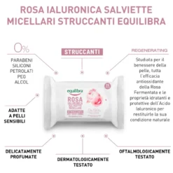 Equilibra Rosa Ialuronica Salviette Micellari Struccanti 25 Pezzi