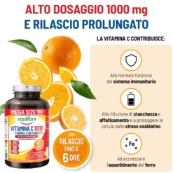 Equilibra Vitamina C 1000 Formula Retard Integratore Sistema Immunitario 180 Compresse