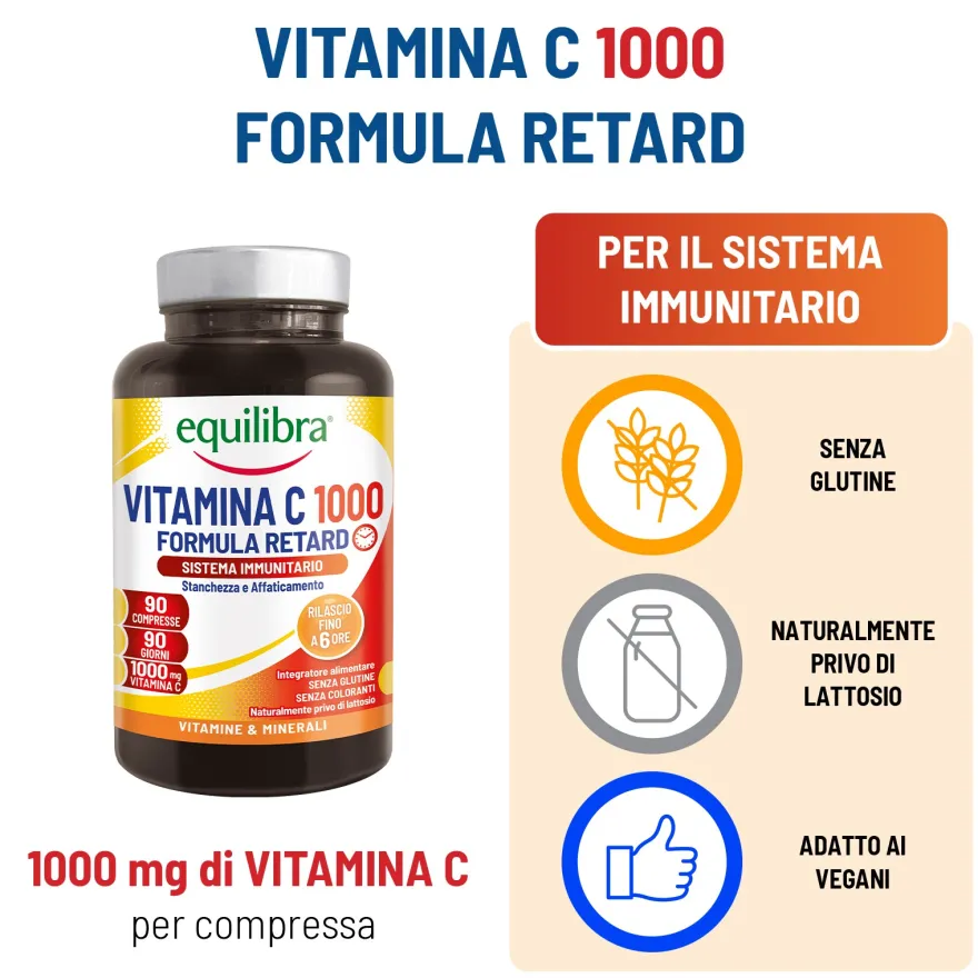 Equilibra Vitamina C 1000 Formula Retard Integratore 90 Compresse