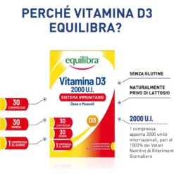 Equilibra Vitamina D3 2000ui Integratore Muscoli E Ossa 30 Compresse