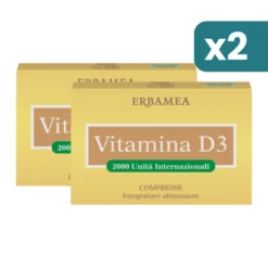 Erbamea Vitamina D3 Integratore Ossa 2 confezioni da 90 Compresse