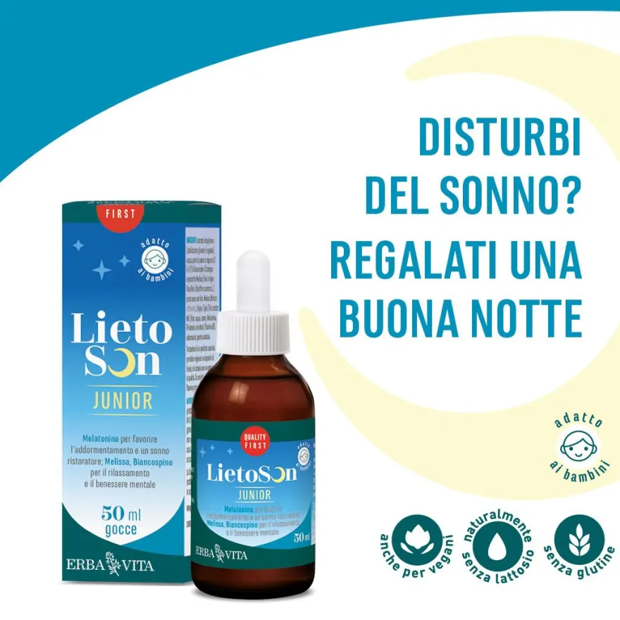 Erba Vita Lietoson Junior Gocce Integratore Sonno Bambini 50ml