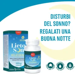 Erba Vita Lietoson Melatonina Integratore Sonno 120 Compresse Orosolubili