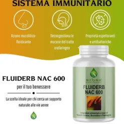 Erbex Fluiderb Nac 600 Integratore Vie Respiratorie 30 Capsule