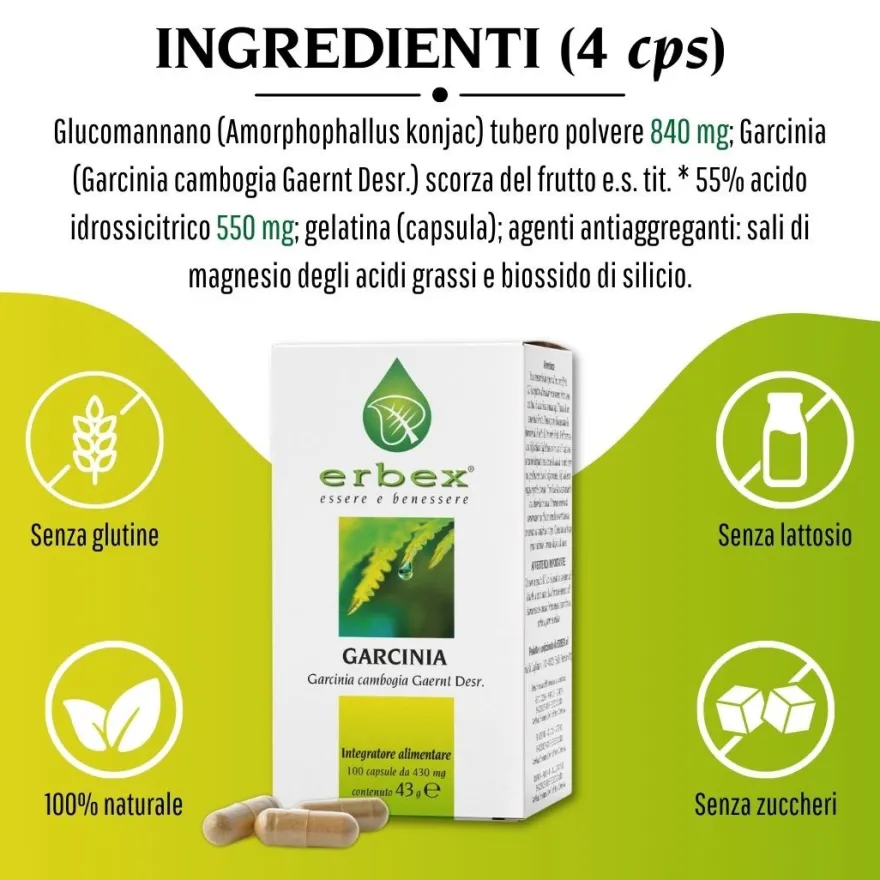 Erbex Garcinia 430mg 100 Capsule