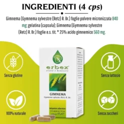 Erbex Gimnema 430mg 3 confezioni da 100 Capsule