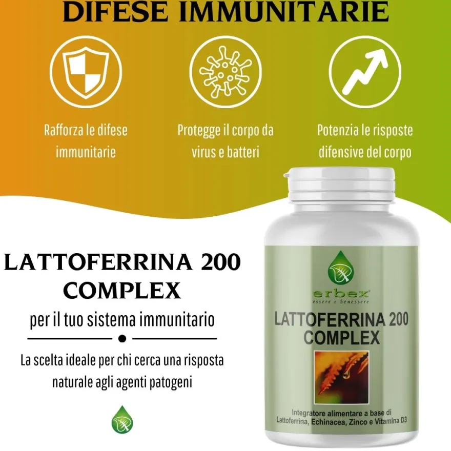 Erbex Lattoferrina 200 Complex Integratore Immunostimolante 30 Capsule