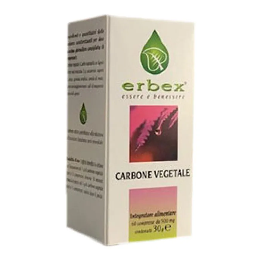 Erbex 500mg Integratore Carbone Vegetale 60 Compresse